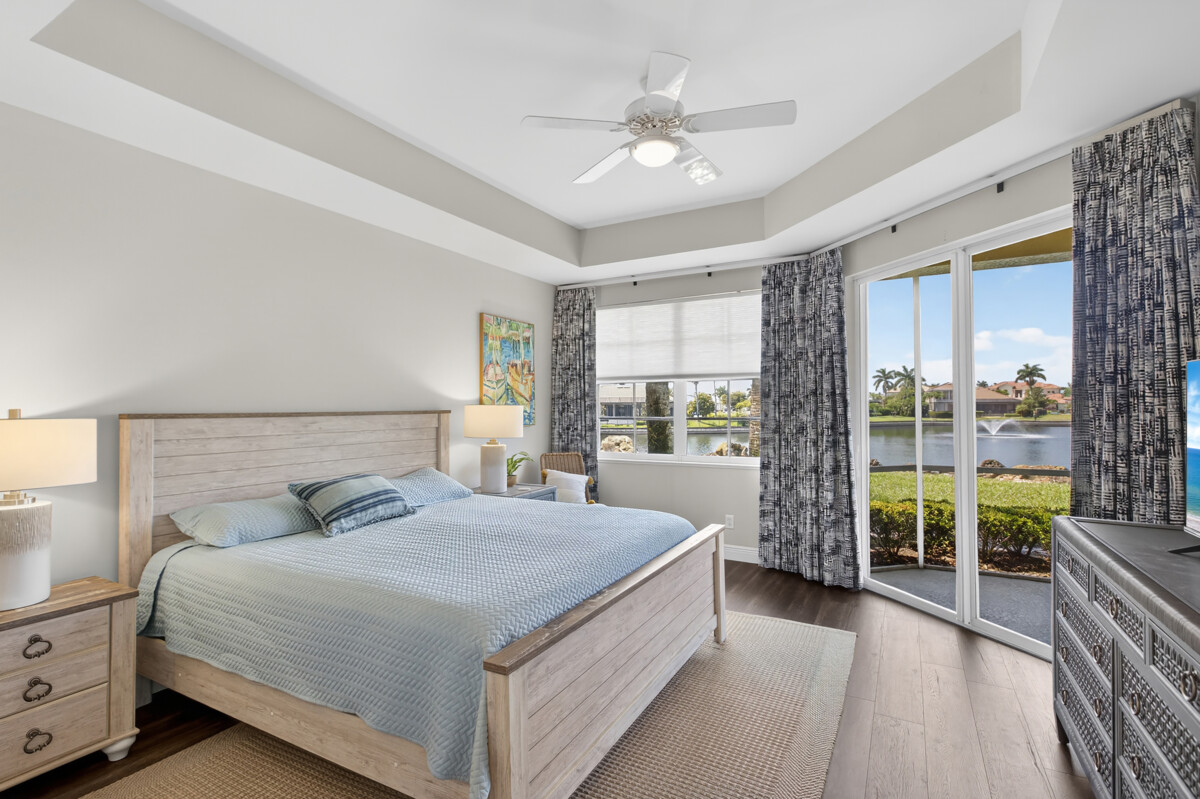Realty Media 360 real estate photo wide angle bedroom luxury condo Cape Coral Florida