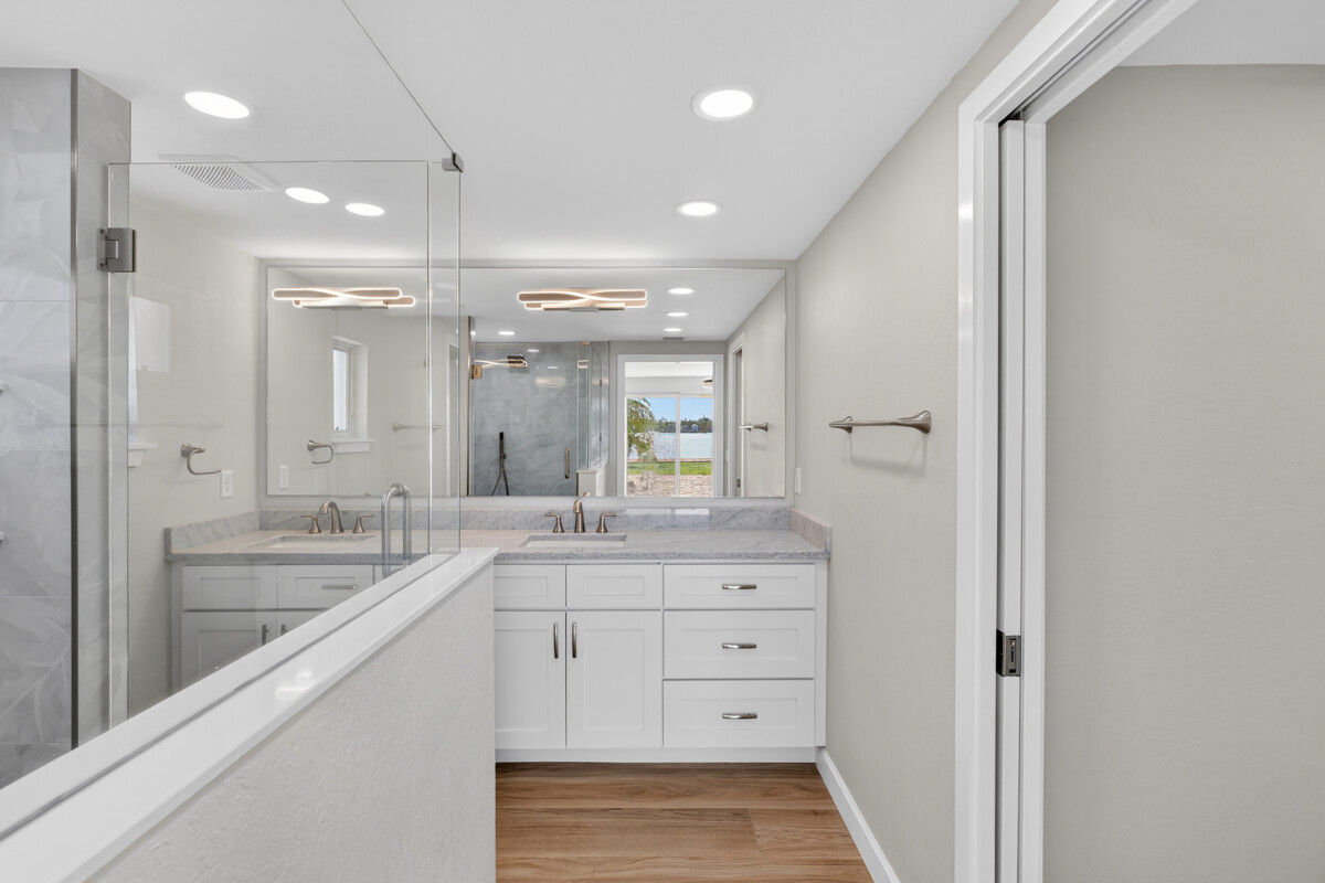 Fully remodeled Modern luxury bathroom wide angle shoot by Realty Media 360